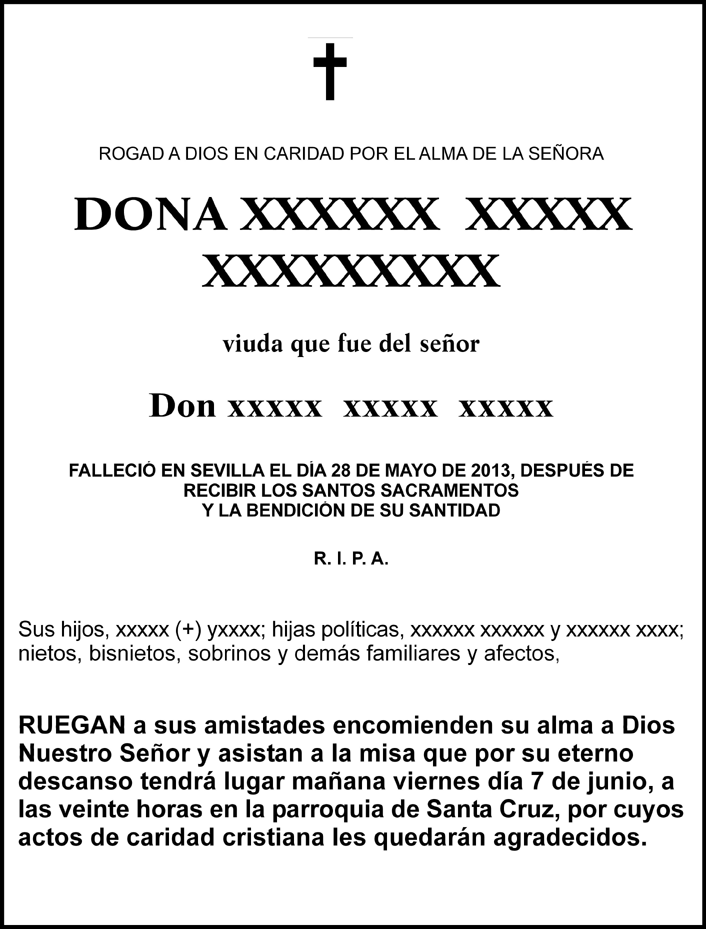 Formato de esquela 8